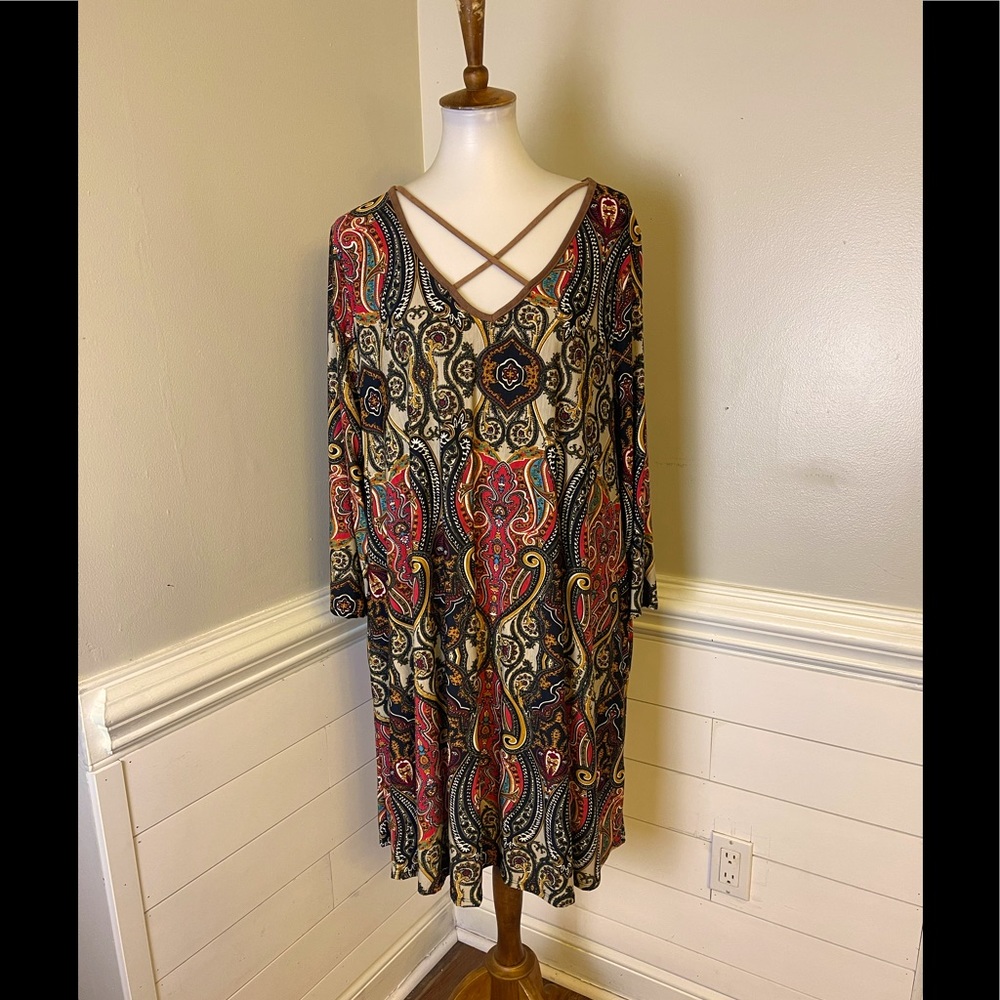 Honeyme Baroque Print Swing Dress XXL FREE SHIP